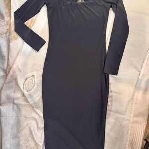 Lux Long Sleeve Dress in Shimmery Gray
